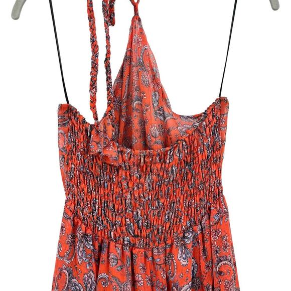 MISA LOS ANGELES Adele Paisley Halter Handkerchief Hem Dress Midi Layered Large - Picture 7 of 15